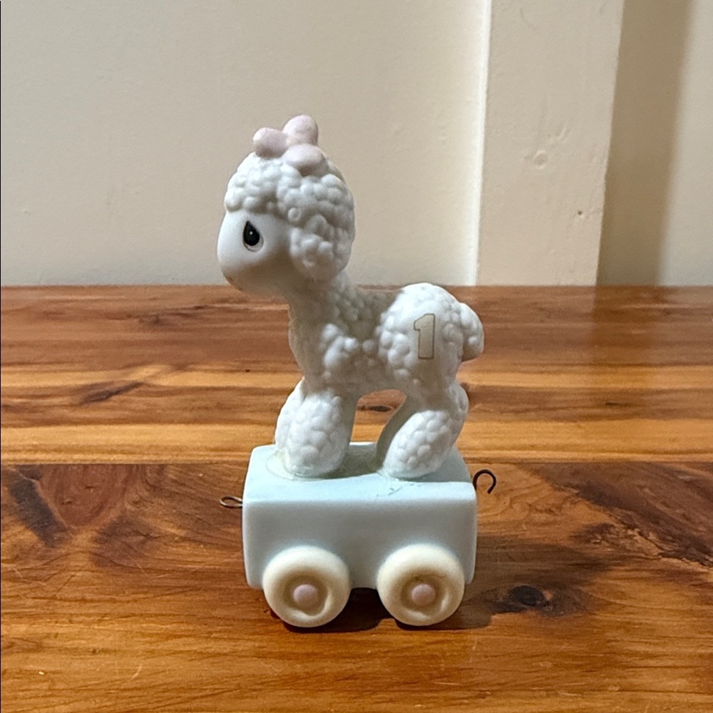 Vintage 1985 Precious Moments Birthday Train Age 1 Lamb Figurine